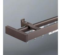 Double Track Curtain Track Set Wall Mount Room Divider Rod Aluminum Alloy Wrap Around Design 7.5FT/230CM Complete Accessories Included Ideal for Home & Office