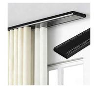 Double Track Luxury Curtain Rail System, Silent Ceiling Track Kit with Mounting Accessories for Bedroom, Living Room, Hotel Windows (Black, 360cm / 11.8FT)