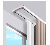 Double Track Silent Aluminum Curtain Rod - Sturdy Curtain Track for Balconies & Living Rooms - Room Divider (White, 360cm)