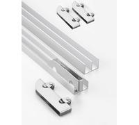 Double Track Sliding Door Rail for Glass and Wood, Easy Installation Guide Groove