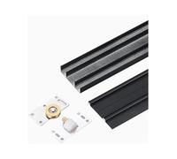 Double Track Sliding, Smooth Sliding Door Rail with Stainless Steel Concave Copper Wheel, DIY Sliding Door Rail, for Wardrobe, Cabinet, Wooden Doors(Type 1,8.5ft/260cm)