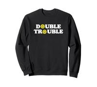 Double Trouble Funny Cute Pickleball Dink Team 80s Retro Sweatshirt
