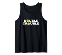 Double Trouble Funny Cute Pickleball Dink Team 80s Retro Tank Top