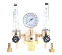 Double Tube Argon Regulator Flowmeter with G 5/8 Male Thread, Copper Body Gas Pressure Reducer for Welding, Cutting, and Electronics Industry Applications
