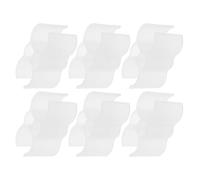 Double Tube Clip Plastic Connector 6pcs for Broom Handled Dustpan | 0.75 Inch Fastener Buckle, White Plastic, Shelf Pole and Pipe Fit, Office Cleaning Routines