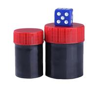 Double Tube Dice Listening Trick - Close-Up Illusion Prop for Kids and Beginners, Red & Black PVC Magic Set, 3.9x5cm