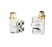 Double-Tube Universal Elbow Double-Headed KQ2ZD T LU04/06-01 08-02/10-04s Air Pipe Quick Plugs Connector 2Pcs(KQ2LU8-02S)