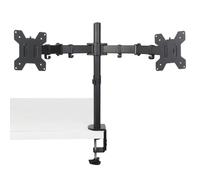 Gr8 Home Adjustable Black Metal LCD LED TV Computer Monitor PC Stand Holder Bracket Clamp Double Twin Arm Desk Mount 13"-27" Screen Home Office