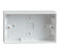 Double Twin 25mm White Wall Pattress Back Box 13 Amp,2 Gang Electric Socket