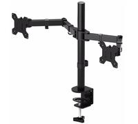 Gr8 Home Adjustable Black Metal LCD LED TV Computer Monitor PC Stand Holder Bracket Clamp Double Twin Arm Desk Mount 13"-27" Screen Home Office