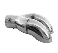 Double Twin Exhaust Tip Tailpipe Stainless Steel Exhaust Trim Chrome Universal
