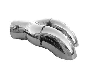 Double Twin Exhaust Tip Tailpipe Stainless Steel Exhaust Trim Chrome Universal
