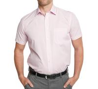 Double Two Classic Cotton Blend Half Sleeved Shirt (3300) in Pink in (Collar 19.5/Chest 58-56")