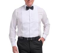 Double TWO Classic Marcella Bib Dress Shirt White Formal Evening Tuxedo Double Cuff Shirt - Neck Size 15.5"