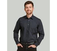 Double TWO Men's Black Classic Easy Care Long Sleeve Shirt | Size: 17.5 in Double Two Black 17.5 in