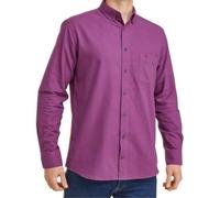 Double TWO Men's Casual Gingham Check Long Sleeve Regular Fit Wine Shirt - Button Down Collar (3XL)