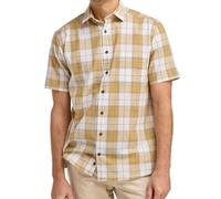 Double TWO Men's Casual Shirt Multi-Check Cotton Button Down Classic Fit Short Sleeve Shirt - Green, 3XL