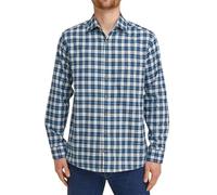 Double TWO Men's Check Long Sleeve Shirt Quick Dry Regular Fit Plaid Moisture Wicking Eco Shirt/Overshirt - 3XL Blue