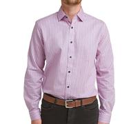 Double TWO Men's Dress Shirt Formal Double Stripe Tailored Fit Cotton Wedding Shirt - Pink, 15in Collar