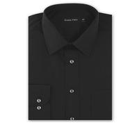 Double TWO Mens Extra Tall Long Sleeved Formal Shirts (224) in Black in 16h