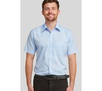 Double TWO Men's Glacier Classic Easy Care Short Sleeve Shirt in Blue Double Two Blue One Size