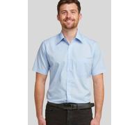 Double TWO Men's Glacier Classic Easy Care Short Sleeve Shirt in Blue | Size: 18.5 in Double Two Blue 18.5 in
