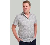 Double TWO Men's Khaki Aztec Print Short Sleeve Shirt | Size: 4XL Double Two Khaki 4XL