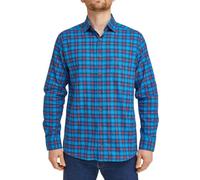 Double TWO Men's Long Sleeve Plaid Check Shirt Regular Fit Casual Cotton Shirt - Peacock 3XL