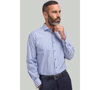Double TWO Men's Navy & White Double Cuff Candy Stripe Cotton Shirt | Size: 18.5 in Double Two Navy 18.5 in
