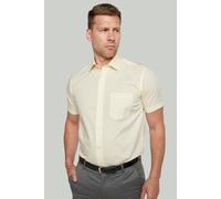 Double TWO Men's Short Sleeve Shirt White Button Down Formal Business Casual Shirt