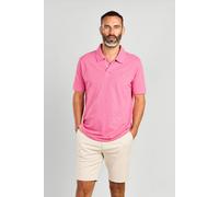 Double TWO Men's Pink Plain Cotton Blend Short Sleeve Polo Shirt | Size: Medium Double Two Pink M