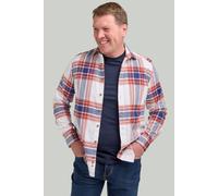 Double TWO Men's Rust Orange Brushed Cotton Twill Check Shirt | Size: 4XL Double Two Orange 4XL