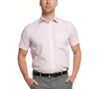 Double TWO Men's Short Sleeve Shirt White Button Down Formal Business Casual Shirt