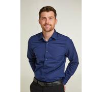 Double TWO Men's Long Sleeve Shirt Tailored Stretch Fit Formal Button Shirt - Navy 15" Neck