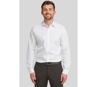 Double TWO Men's Long Sleeve Shirt Tailored Stretch Fit Formal Button Shirt - White 15" Neck