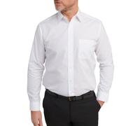 Double TWO Men's Tall Fit Long Sleeve Formal Shirt for 6ft 4 + - Extra Long Sleeves & Longer Body, Business Office Dress Shirt, Classic Collar, Chest Pocket, White, 16.5