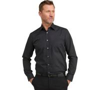Double TWO Men's Tall Fit Long Sleeve Formal Shirt for 6ft 4 + - Extra Long Sleeves & Longer Body, Business Office Dress Shirt, Classic Collar, Chest Pocket, Black, 16