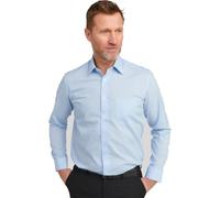 Double TWO Men's Tall Fit Long Sleeve Formal Shirt for 6ft 4 + - Extra Long Sleeves & Longer Body, Business Office Dress Shirt, Classic Collar, Chest Pocket, Glacier, 20