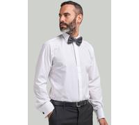 Double TWO Men's White Plain Front Dress Shirt | Size: 16.5 in Double Two White 16.5 in