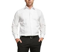 Double Two Men's White Ribbed Piqué Evening Dress Shirt