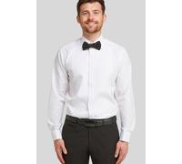 Double TWO Men's White Ribbed Piqué Evening Dress Shirt | Size: 16.5 in Double Two White 16.5 in