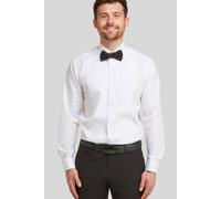 Double TWO Men's White Ribbed Piqué Evening Dress Shirt | Size: 16 inches Double Two White 16 inches