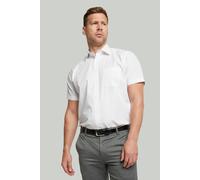 Double TWO Men's White Short Sleeve Cotton Rich Non-Iron Shirt | Size: 19.5 in Double Two White 19.5 in