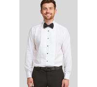 Double TWO Men's White Stitch Pleat Dress Shirt | Size: 16.5 in Double Two White 16.5 in