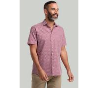 Double TWO Men's Wine Geometric Star Print Short Sleeve Shirt | Size: Medium Double Two Wine M