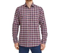 Double TWO Navy & Red Plaid Check Long Sleeve Casual Shirt Regular Fit Cotton Overshirt - 4XL
