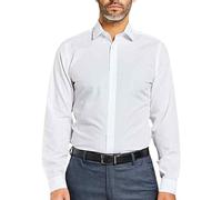 Double TWO Slim Fit Wrinkle Free Shirt in White in Collar 16