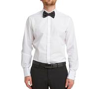 Double TWO Tailored Fit White Plain Front Dress Shirt (as8, Neck, 16, Regular, Regular)