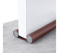 Double Under Door Draught Excluder, 37in/96cm Draft Excluder for Doors, Door Draft Stopper, Adjustable Soundproof for Reduce Sound Draught Dust in Living Room and Bedroom(Brown)