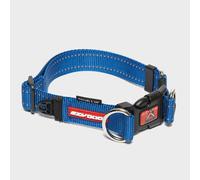 EzyDog Double Up Dog Collar - Reflective Large Dog Collar with ID Tag D-Ring, For Small, Medium & Large Dogs - Supreme Comfort with Soft & Strong Nylon Webbing - Blue